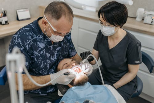 a patient sedated during a dental procedure