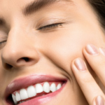 A Lady showing off her teeth